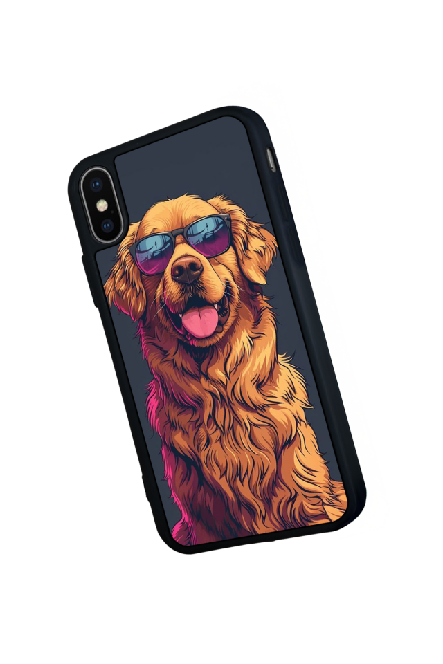 iPhone XS Max Uyumlu Golden Kopek Tasarımlı Glossy Premium Kılıf