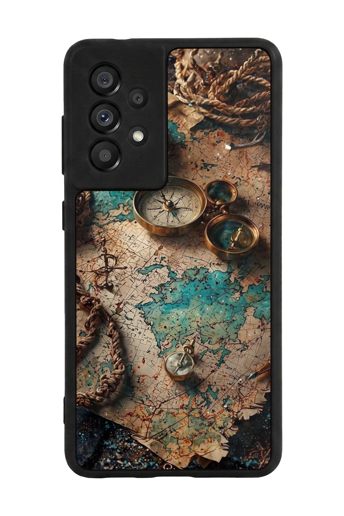 Samsung Galaxy A73 Uyumlu Harita Tasarımlı Glossy Premium Kılıf