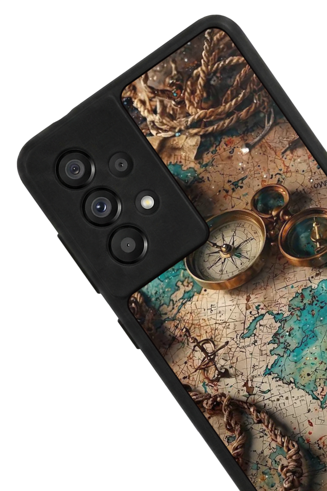 Samsung Galaxy A73 Uyumlu Harita Tasarımlı Glossy Premium Kılıf