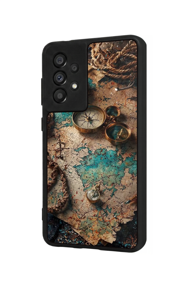 Samsung Galaxy A73 Uyumlu Harita Tasarımlı Glossy Premium Kılıf
