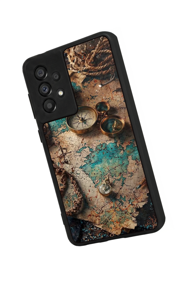 Samsung Galaxy A73 Uyumlu Harita Tasarımlı Glossy Premium Kılıf