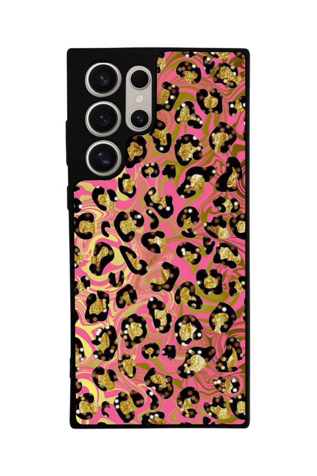 Samsung Galaxy S22 Ultra Uyumlu Hologram Leopar Tasarımlı Glossy Premium Kılıf