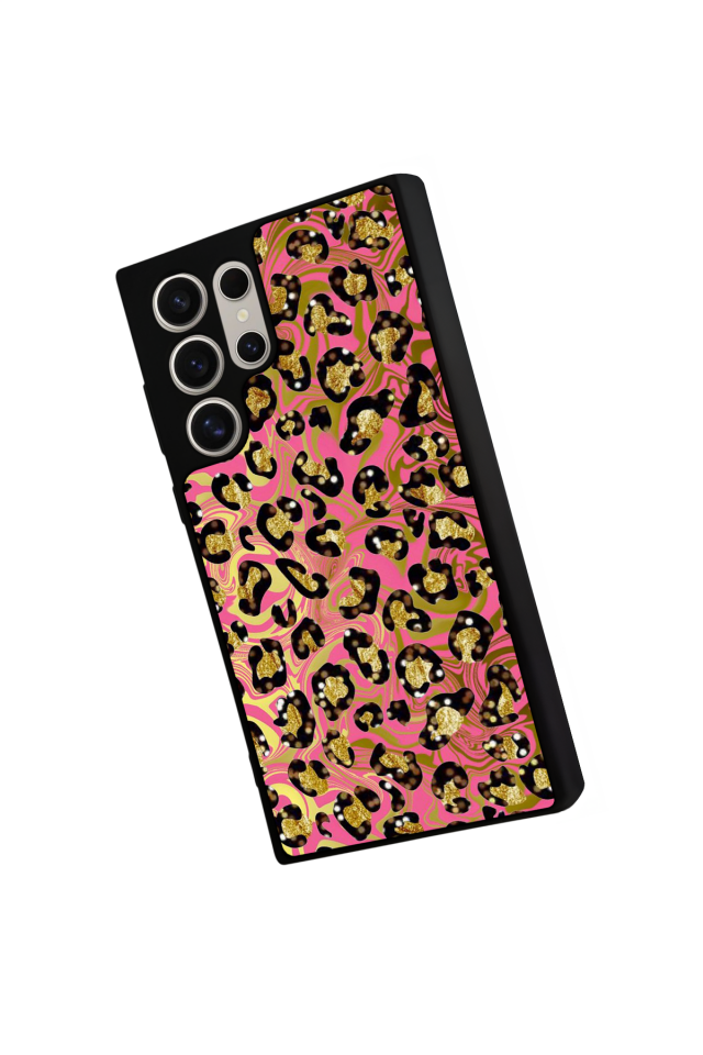 Samsung Galaxy S22 Ultra Uyumlu Hologram Leopar Tasarımlı Glossy Premium Kılıf