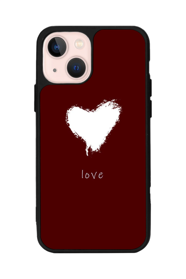 iPhone 13/14 Uyumlu Kalp Love Tasarımlı Glossy Premium Kılıf