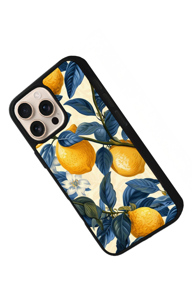 iPhone 15 Pro Max Uyumlu Limon Tasarımlı Glossy Premium Kılıf