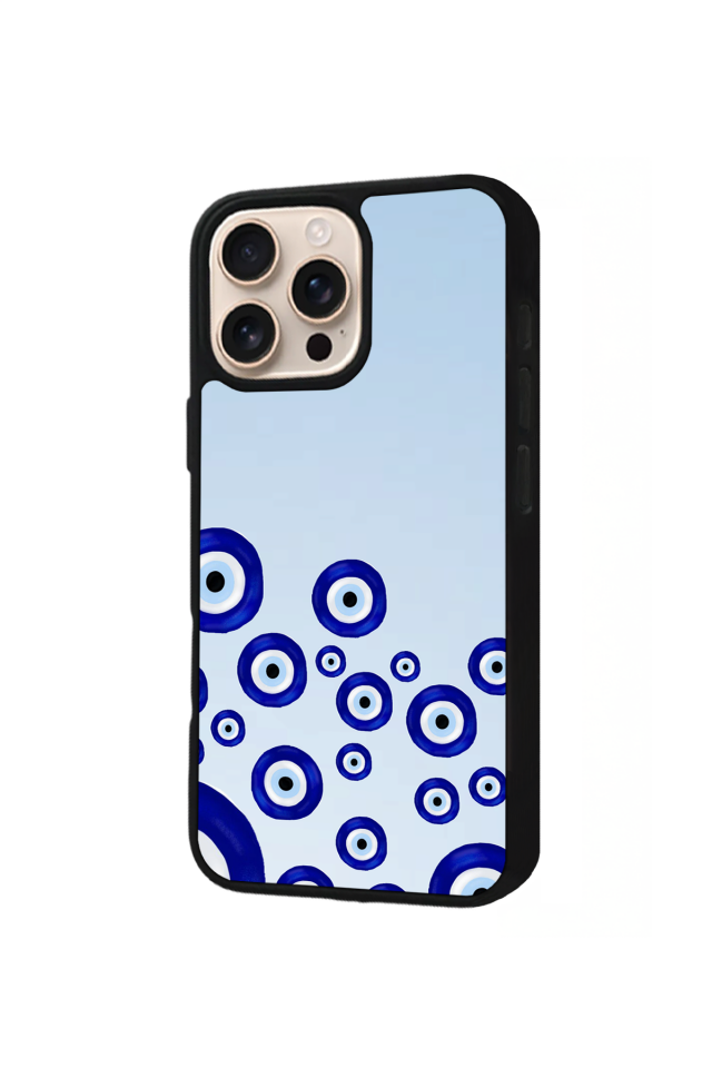 iPhone 16 Pro Uyumlu Nazar Tasarımlı Glossy Premium Kılıf