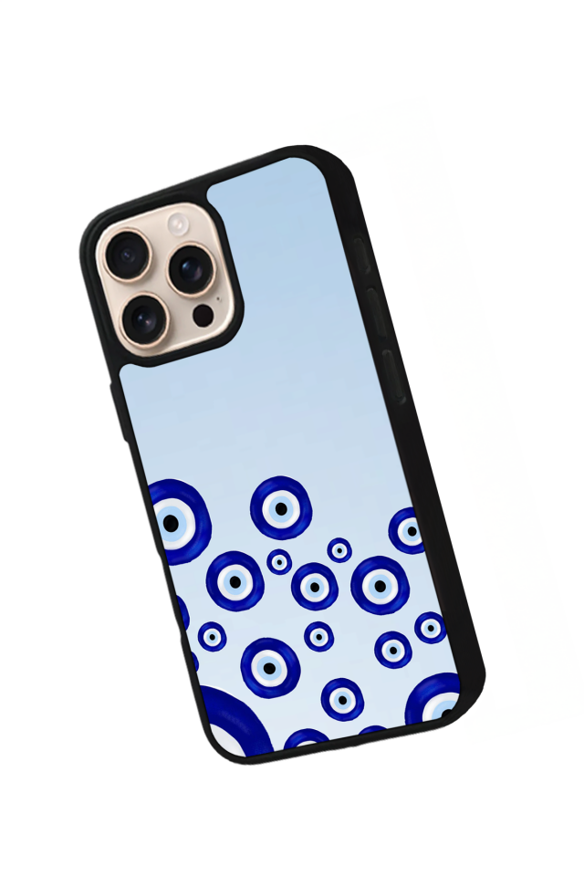 iPhone 16 Pro Uyumlu Nazar Tasarımlı Glossy Premium Kılıf
