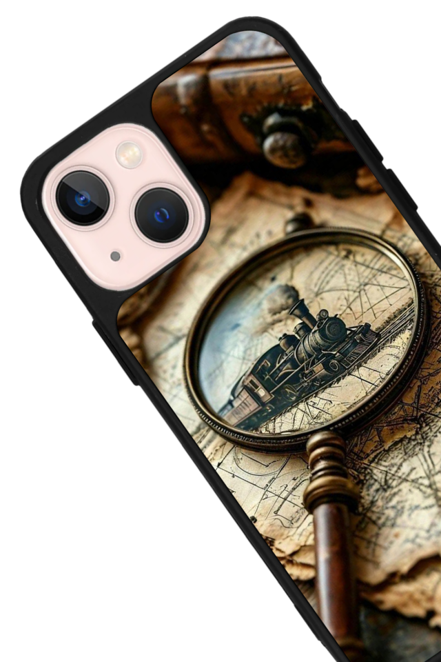 iPhone 13 Mini Uyumlu Pusula Tasarımlı Glossy Premium Kılıf