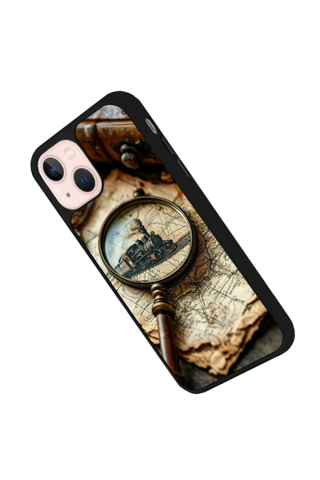 iPhone 13 Mini Uyumlu Pusula Tasarımlı Glossy Premium Kılıf
