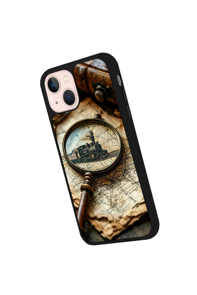 iPhone 13 Mini Uyumlu Pusula Tasarımlı Glossy Premium Kılıf
