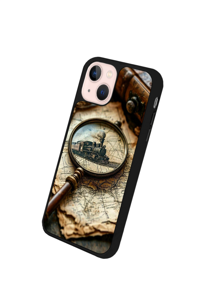 iPhone 13 Mini Uyumlu Pusula Tasarımlı Glossy Premium Kılıf