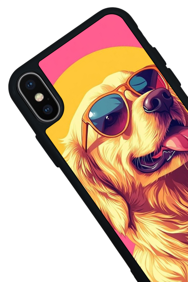 iPhone XS Max Uyumlu Golden Kopek Tasarımlı Glossy Premium Kılıf