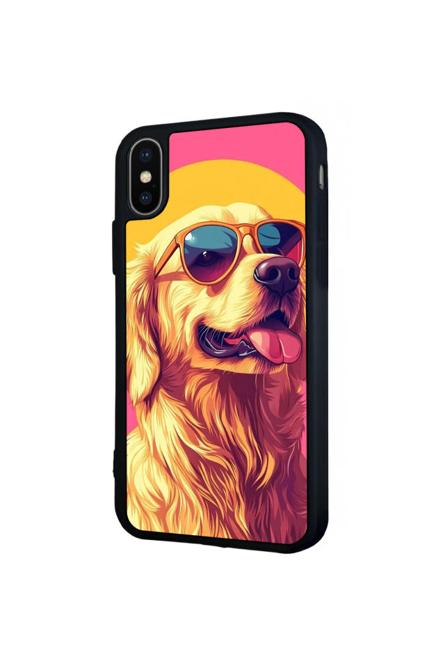 iPhone XS Max Uyumlu Golden Kopek Tasarımlı Glossy Premium Kılıf