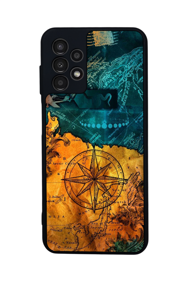Samsung Galaxy A23 Uyumlu Harita Tasarımlı Glossy Premium Kılıf