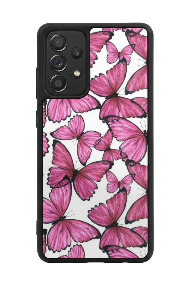 Samsung Galaxy A72 Uyumlu Kelebek Tasarımlı Glossy Premium Kılıf