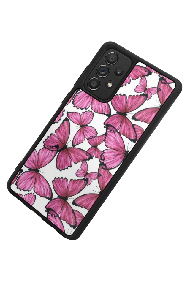 Samsung Galaxy A72 Uyumlu Kelebek Tasarımlı Glossy Premium Kılıf