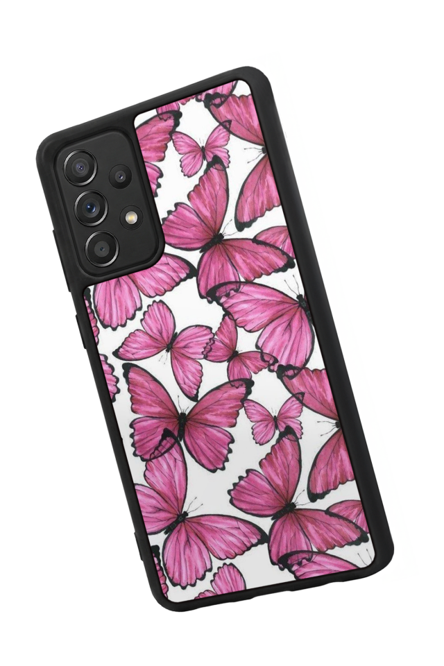 Samsung Galaxy A72 Uyumlu Kelebek Tasarımlı Glossy Premium Kılıf