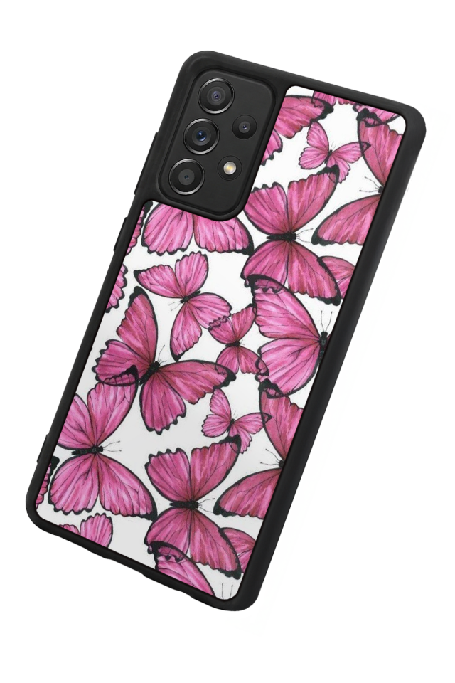 Samsung Galaxy A72 Uyumlu Kelebek Tasarımlı Glossy Premium Kılıf