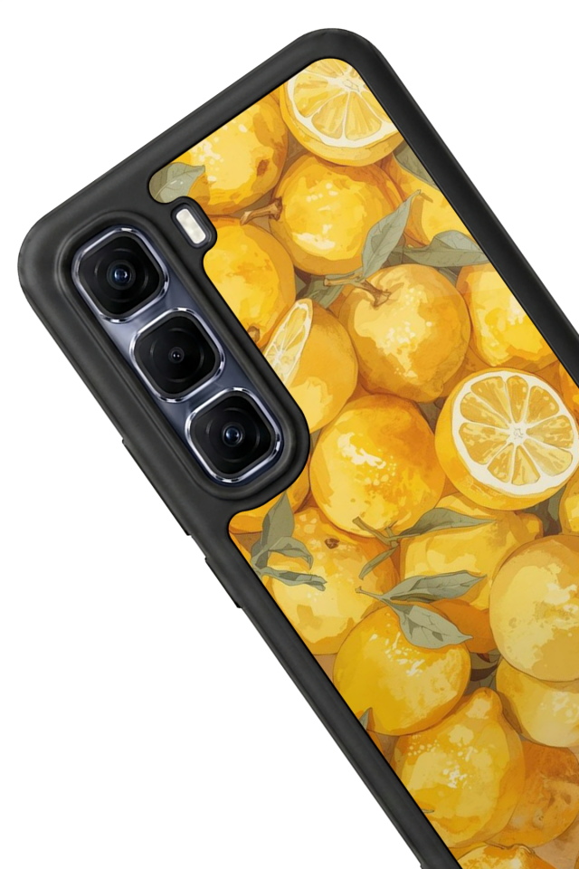 Infinix Hot 60 Pro Plus Uyumlu Limon Tasarımlı Glossy Premium Kılıf