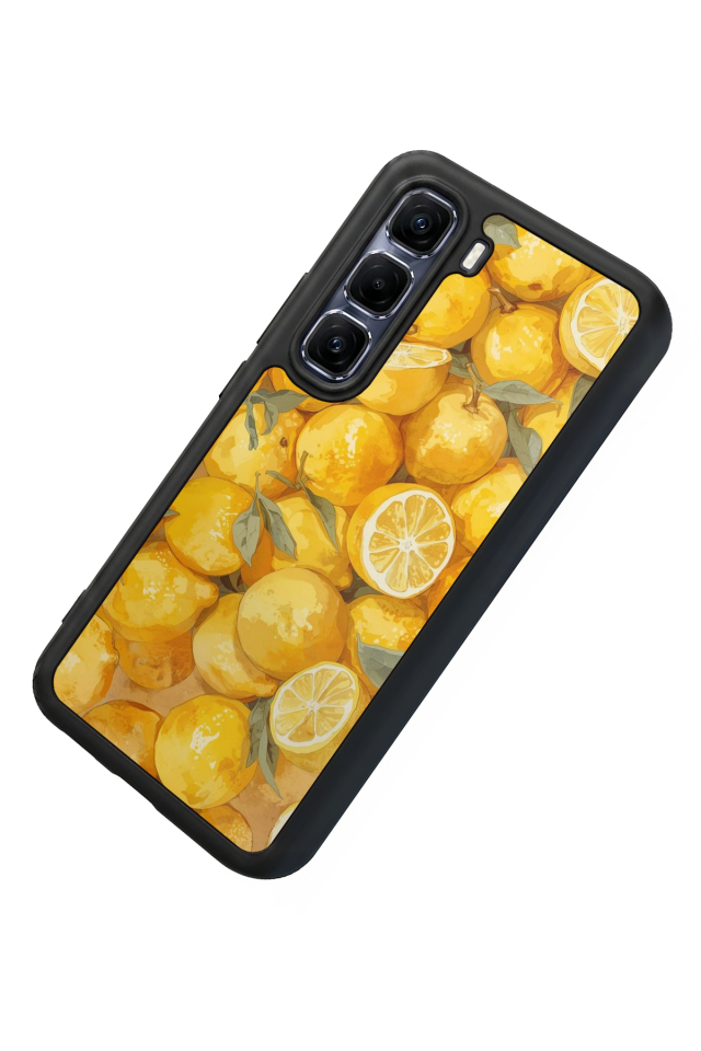 Infinix Hot 60 Pro Plus Uyumlu Limon Tasarımlı Glossy Premium Kılıf