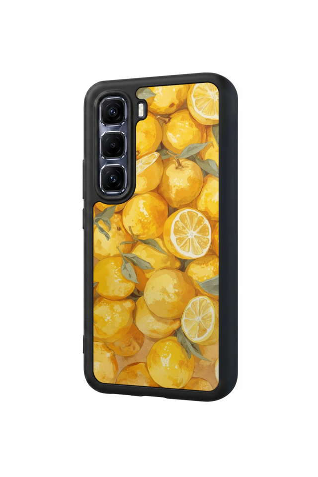 Infinix Hot 60 Pro Plus Uyumlu Limon Tasarımlı Glossy Premium Kılıf