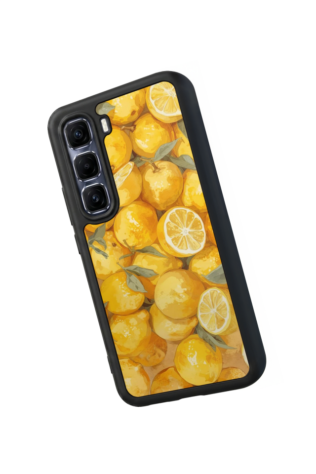 Infinix Hot 60 Pro Plus Uyumlu Limon Tasarımlı Glossy Premium Kılıf