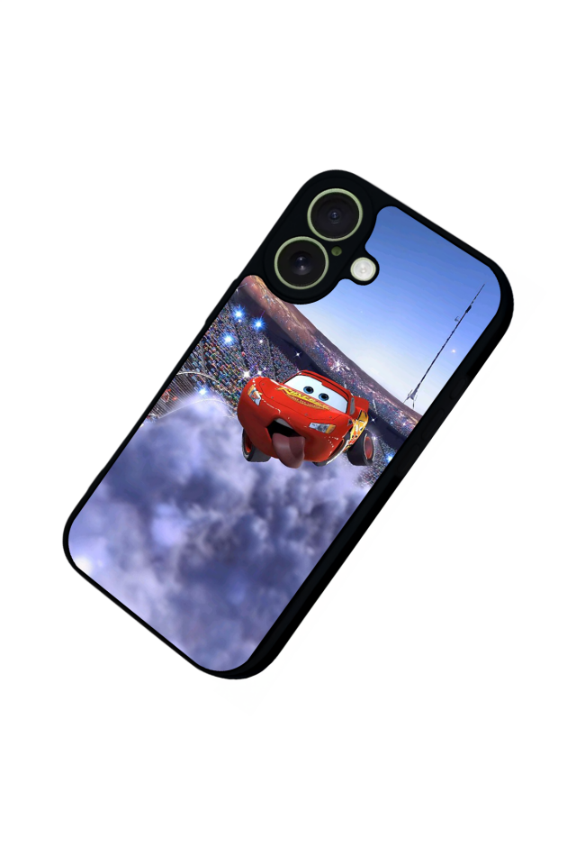 iPhone 17 Uyumlu Şimsek McQueen Tasarımlı Glossy Premium Kılıf