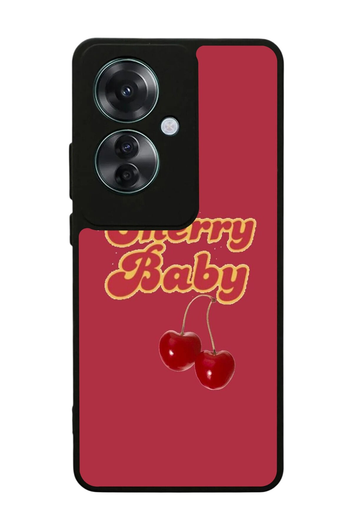 Oppo Reno 11F Uyumlu Kiraz Tasarımlı Glossy Premium Kılıf