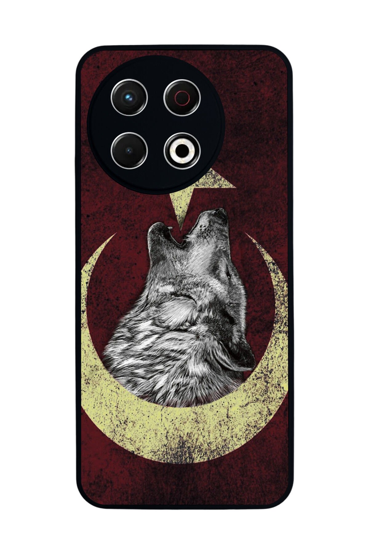 Tecno Spark 30 Pro Uyumlu Bozkurt Tasarımlı Glossy Premium Kılıf