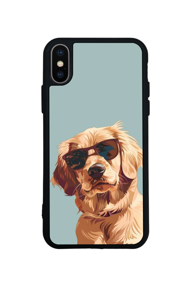 iPhone XS Max Uyumlu Golden Kopek Tasarımlı Glossy Premium Kılıf
