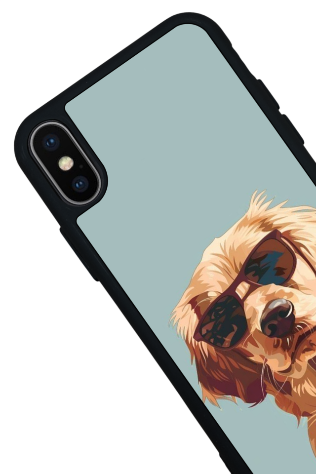 iPhone XS Max Uyumlu Golden Kopek Tasarımlı Glossy Premium Kılıf