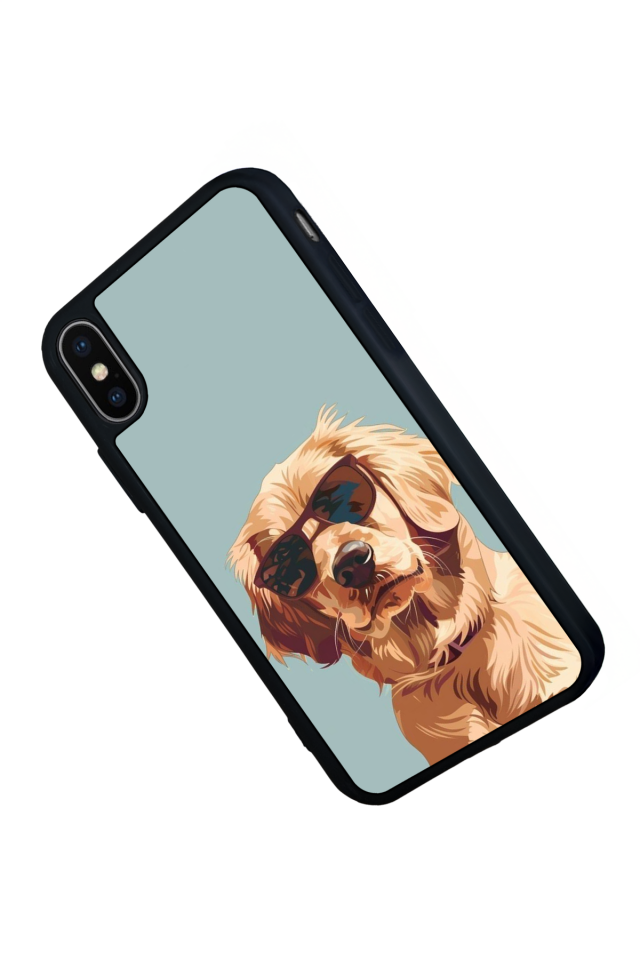 iPhone XS Max Uyumlu Golden Kopek Tasarımlı Glossy Premium Kılıf