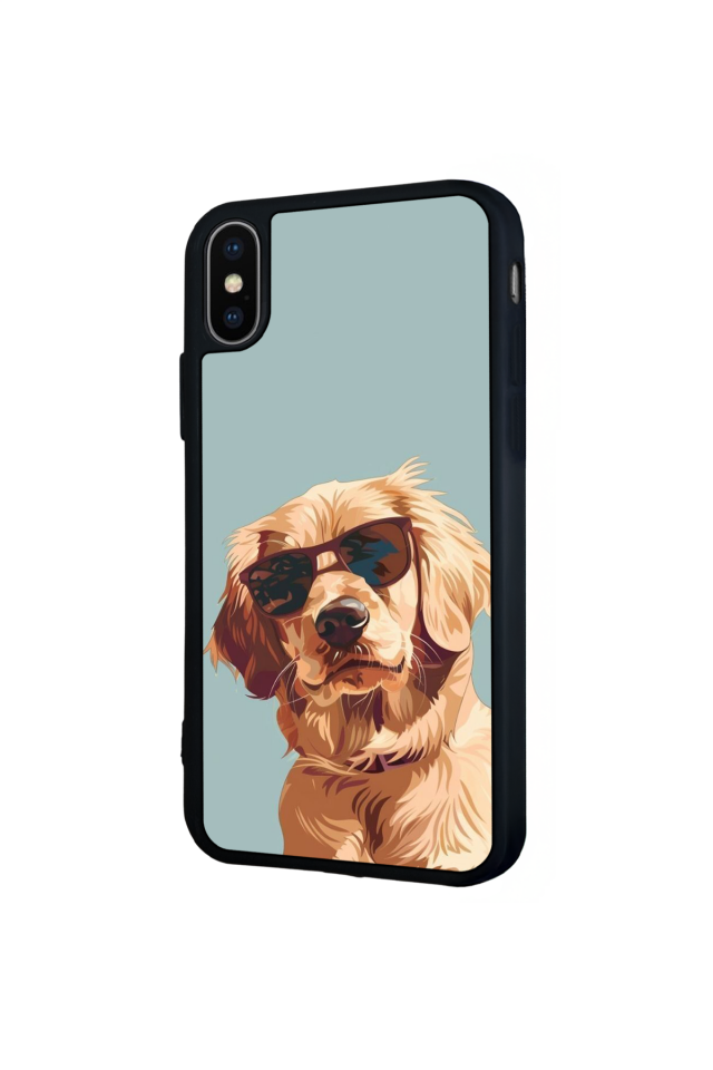 iPhone XS Max Uyumlu Golden Kopek Tasarımlı Glossy Premium Kılıf