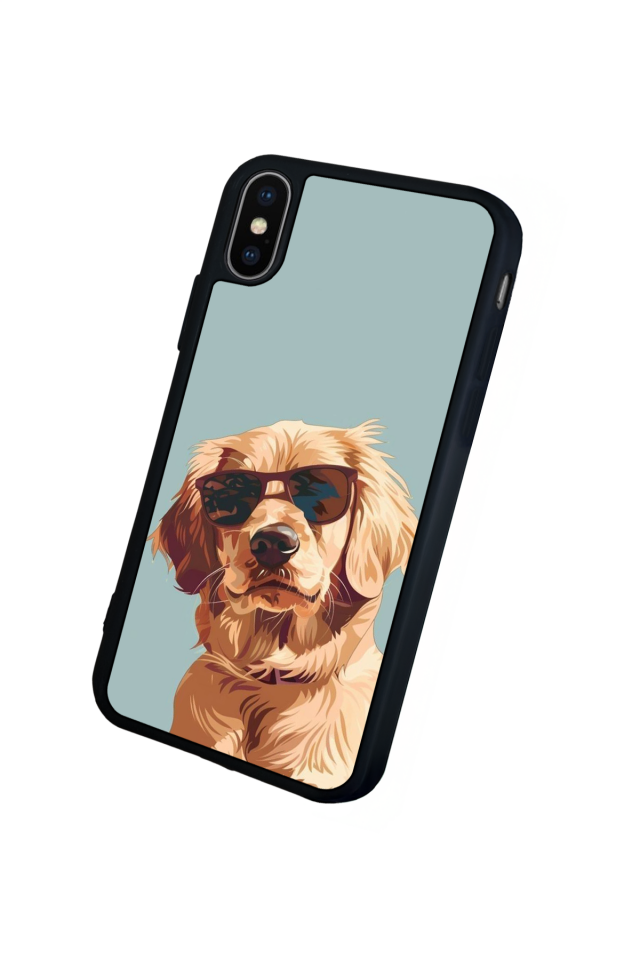 iPhone XS Max Uyumlu Golden Kopek Tasarımlı Glossy Premium Kılıf