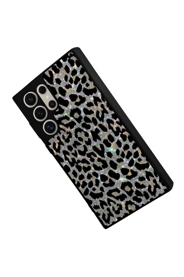 Samsung Galaxy S22 Ultra Uyumlu Hologram Leopar Tasarımlı Glossy Premium Kılıf