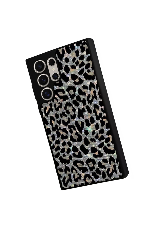 Samsung Galaxy S22 Ultra Uyumlu Hologram Leopar Tasarımlı Glossy Premium Kılıf
