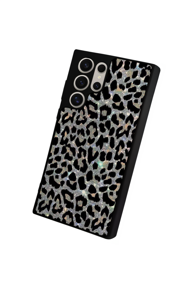 Samsung Galaxy S22 Ultra Uyumlu Hologram Leopar Tasarımlı Glossy Premium Kılıf