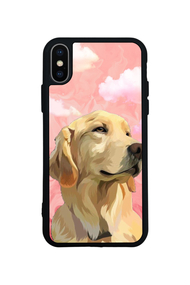 iPhone XS Max Uyumlu Golden Kopek Tasarımlı Glossy Premium Kılıf