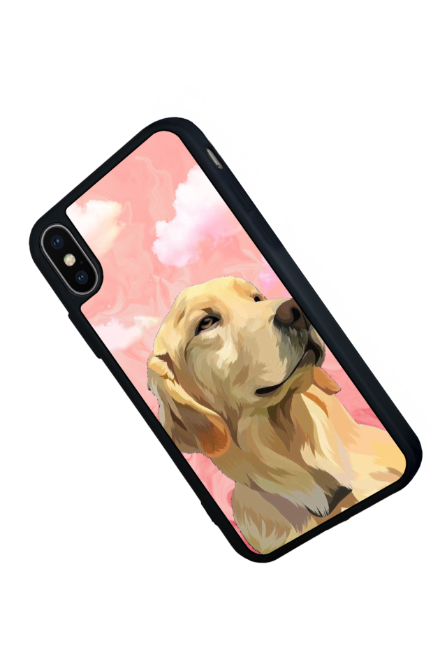 iPhone XS Max Uyumlu Golden Kopek Tasarımlı Glossy Premium Kılıf