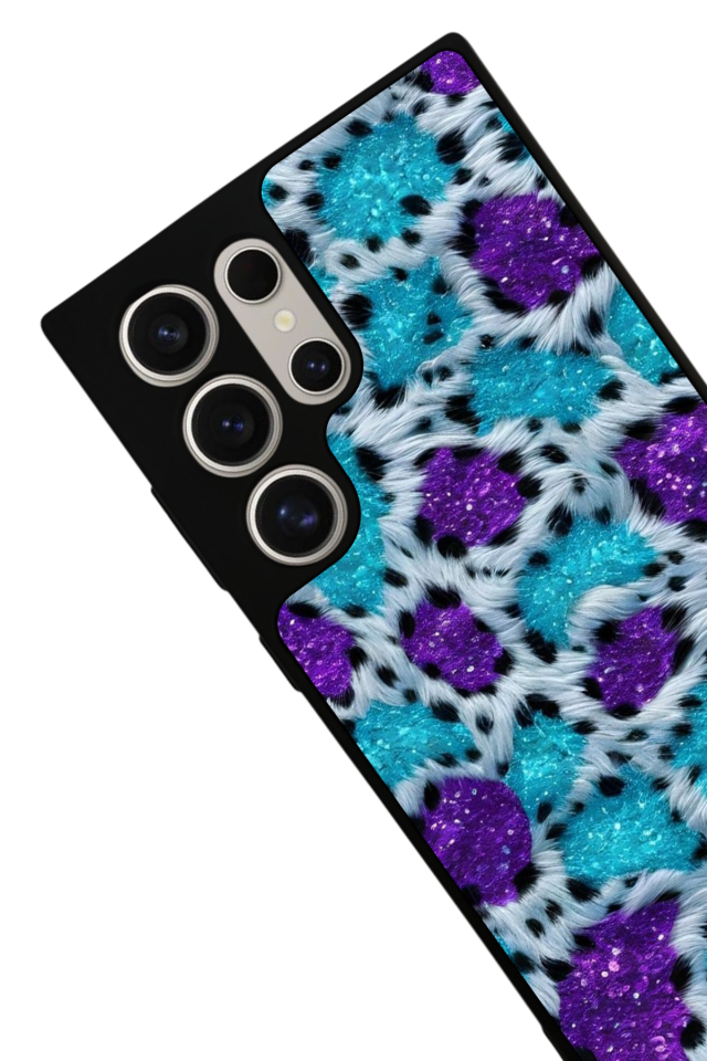 Samsung Galaxy S22 Ultra Uyumlu Hologram Leopar Tasarımlı Glossy Premium Kılıf