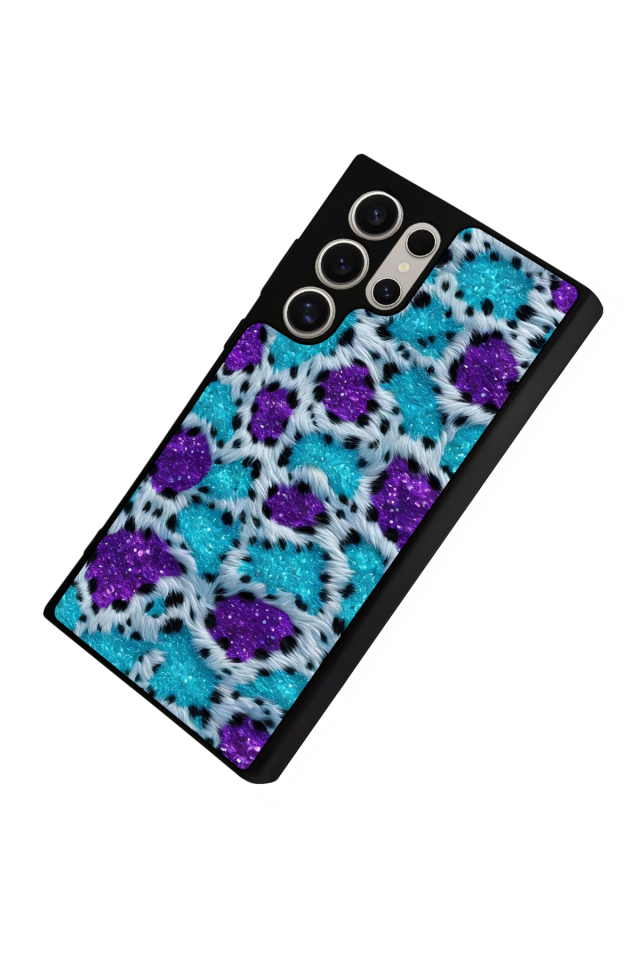 Samsung Galaxy S22 Ultra Uyumlu Hologram Leopar Tasarımlı Glossy Premium Kılıf