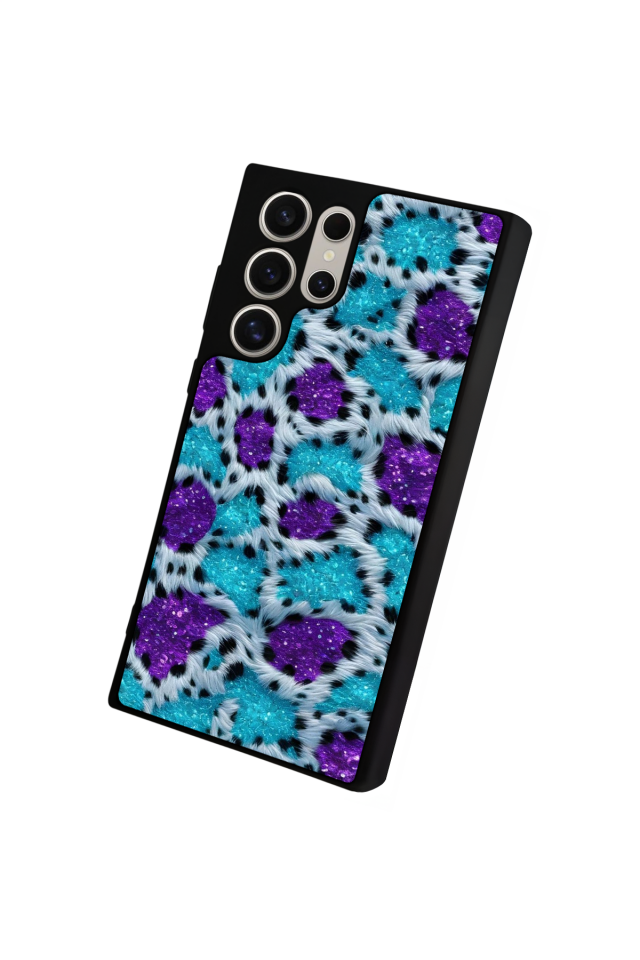 Samsung Galaxy S22 Ultra Uyumlu Hologram Leopar Tasarımlı Glossy Premium Kılıf