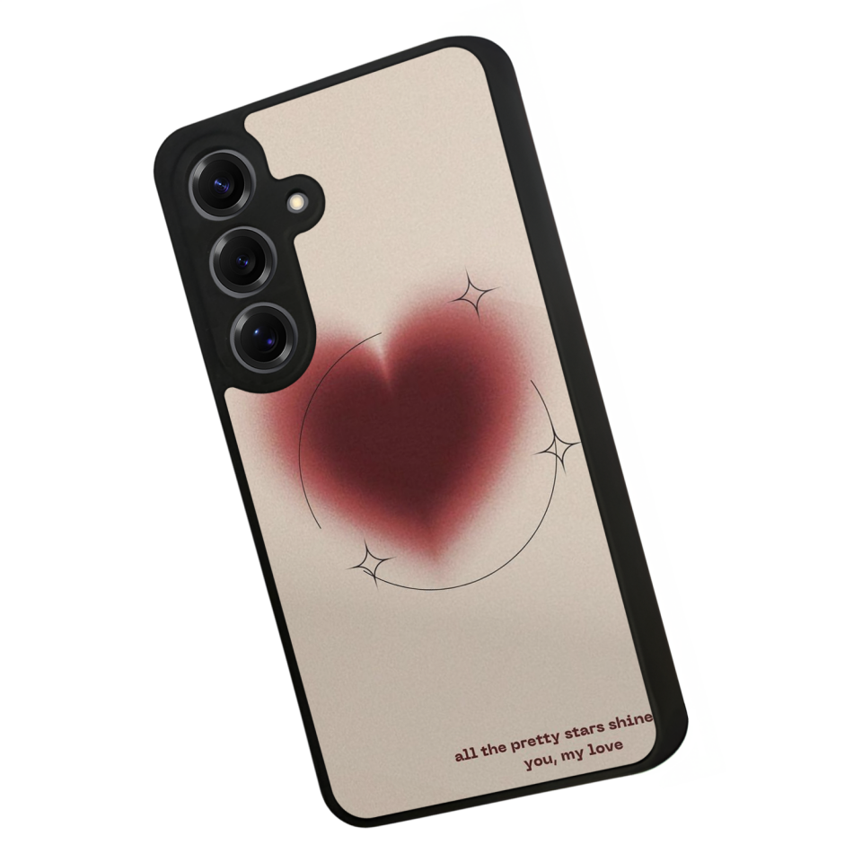 Samsung Galaxy S25 Uyumlu Kalp Love Tasarımlı Glossy Premium Kılıf