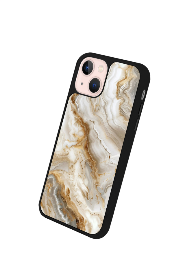 iPhone 15 Plus Uyumlu Mermer Marble Tasarımlı Glossy Premium Kılıf