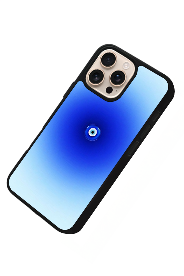 iPhone 16 Pro Uyumlu Nazar Tasarımlı Glossy Premium Kılıf