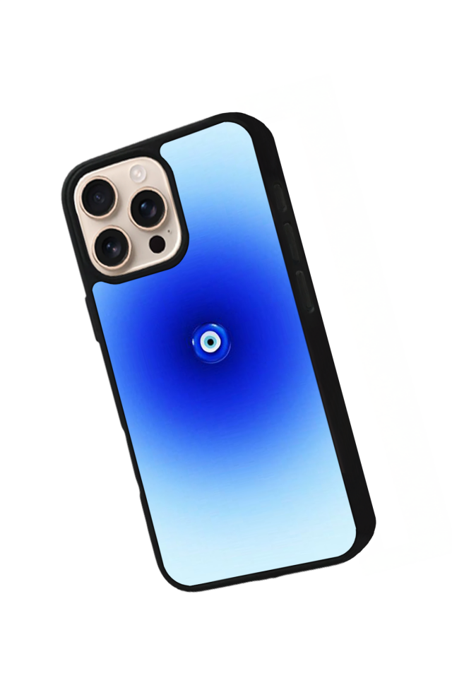 iPhone 16 Pro Uyumlu Nazar Tasarımlı Glossy Premium Kılıf