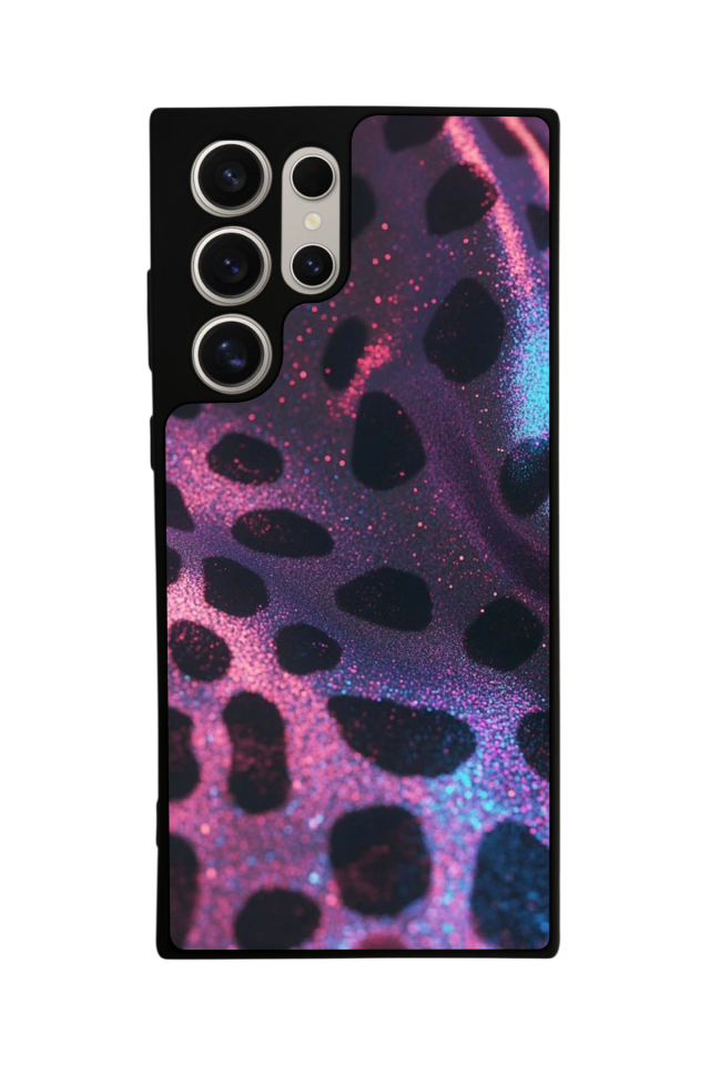 Samsung Galaxy S22 Ultra Uyumlu Hologram Leopar Tasarımlı Glossy Premium Kılıf