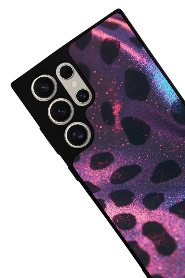 Samsung Galaxy S22 Ultra Uyumlu Hologram Leopar Tasarımlı Glossy Premium Kılıf