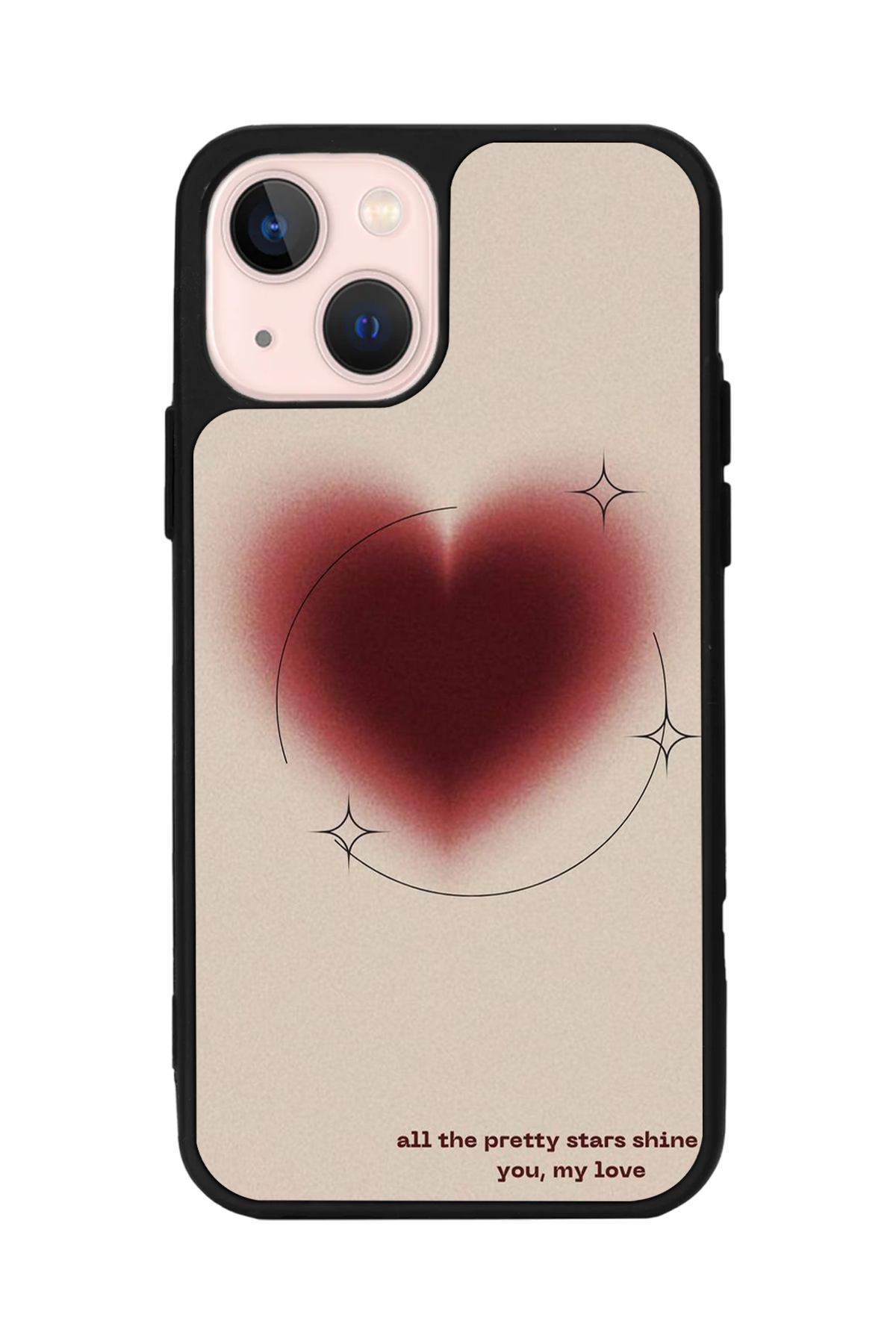 iPhone 13/14 Uyumlu Kalp Love Tasarımlı Glossy Premium Kılıf
