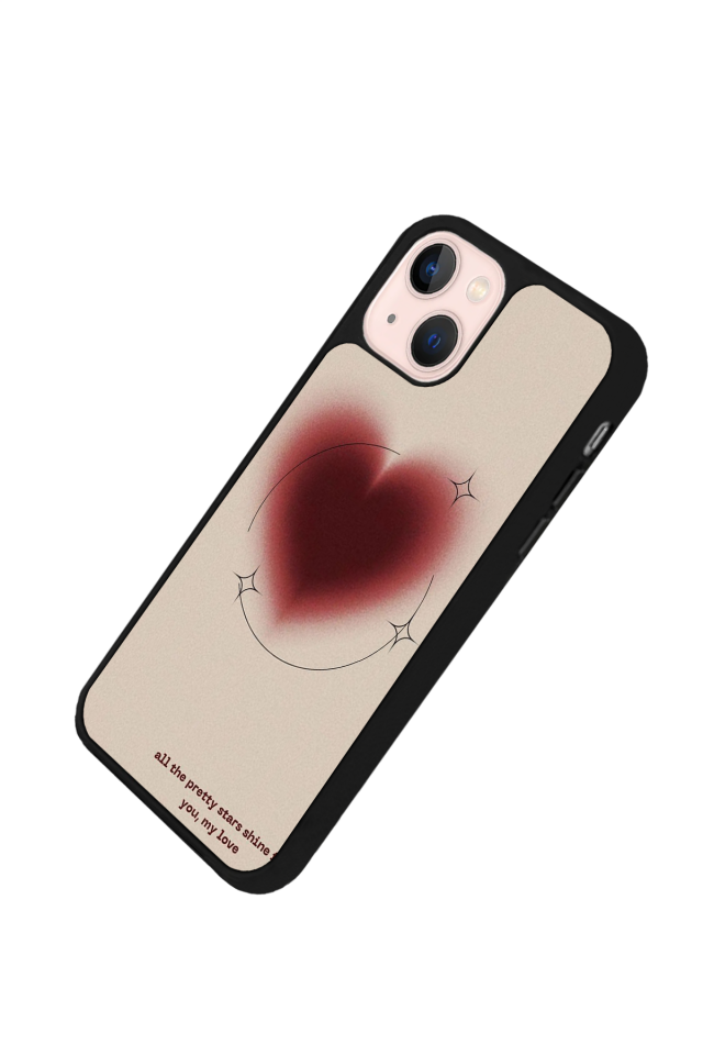 iPhone 13/14 Uyumlu Kalp Love Tasarımlı Glossy Premium Kılıf